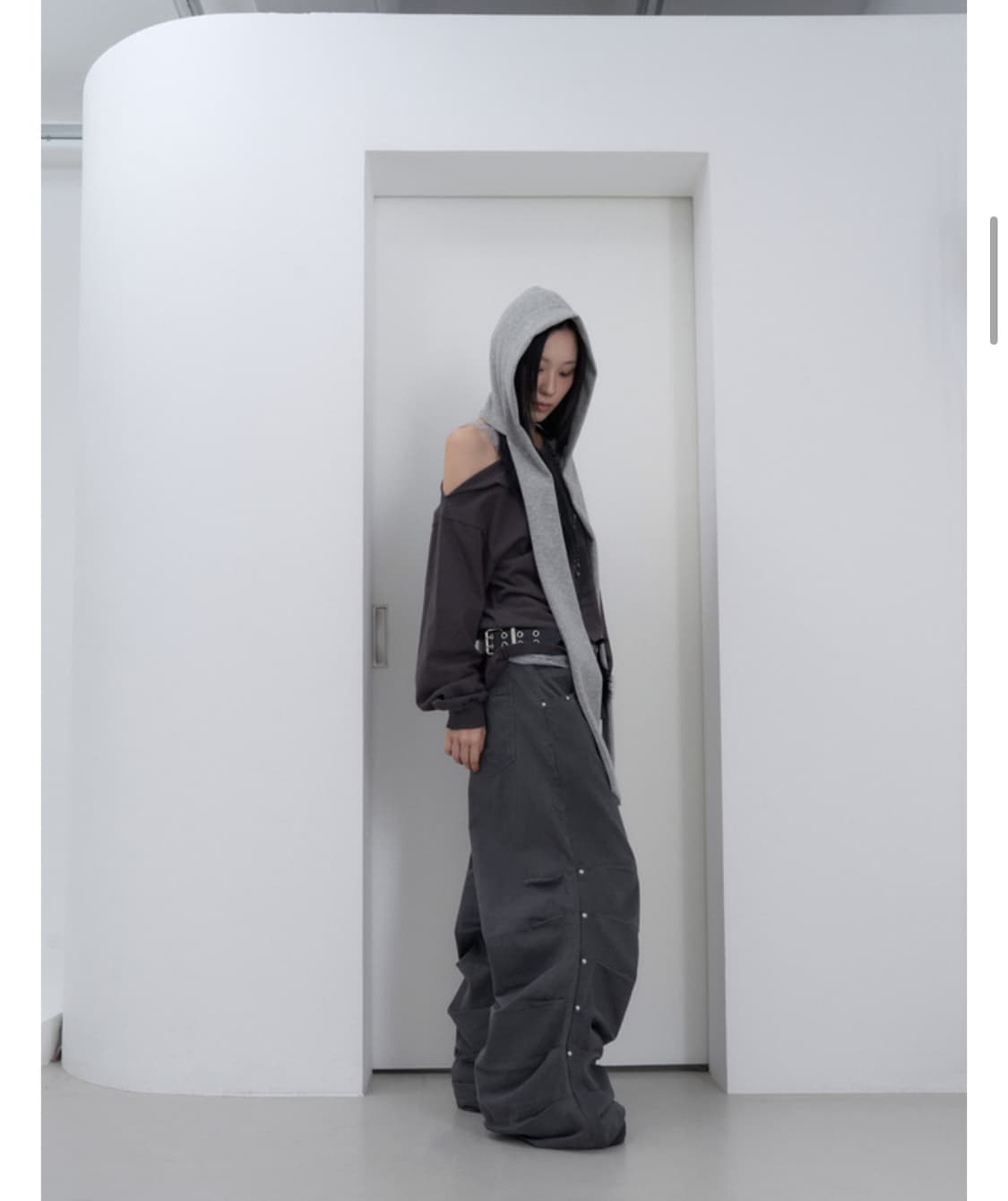 후드 스카프 블랙 상품이미지2