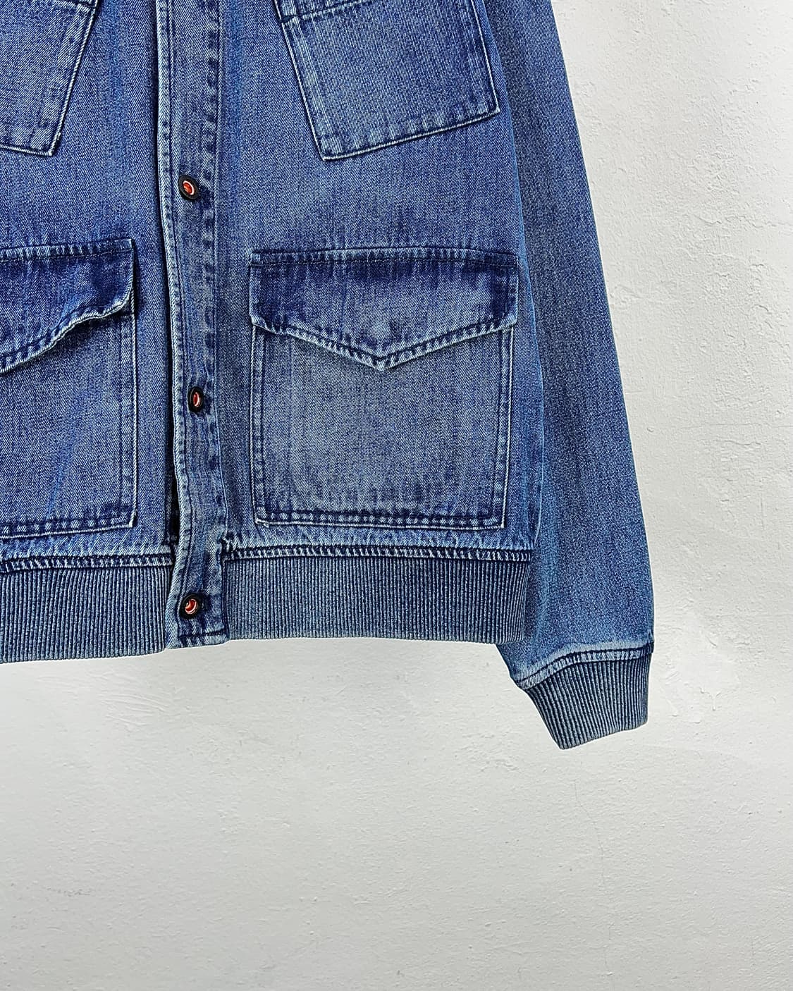 덴함 스톤워싱 밀리터리 모티브 데님 멀티 포켓 봄버  자켓 상품이미지5