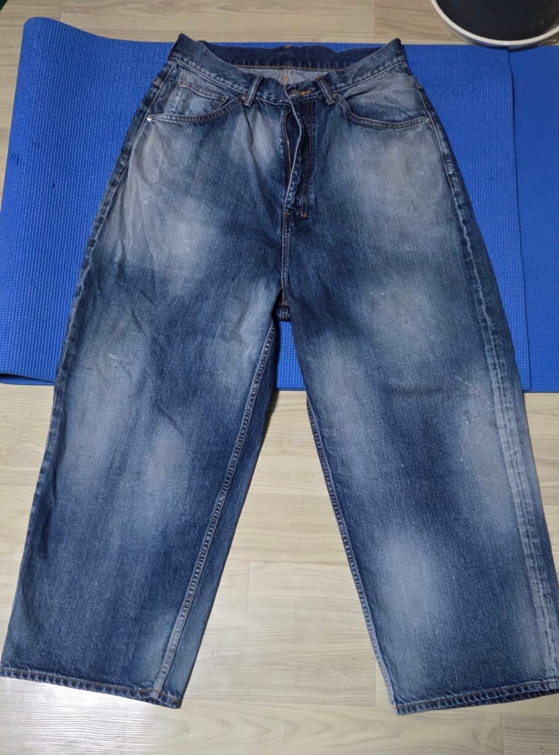 안셀름 에이징 와이드 5p 데님 팬츠 인디고 사이즈1  ancellm 상품이미지1