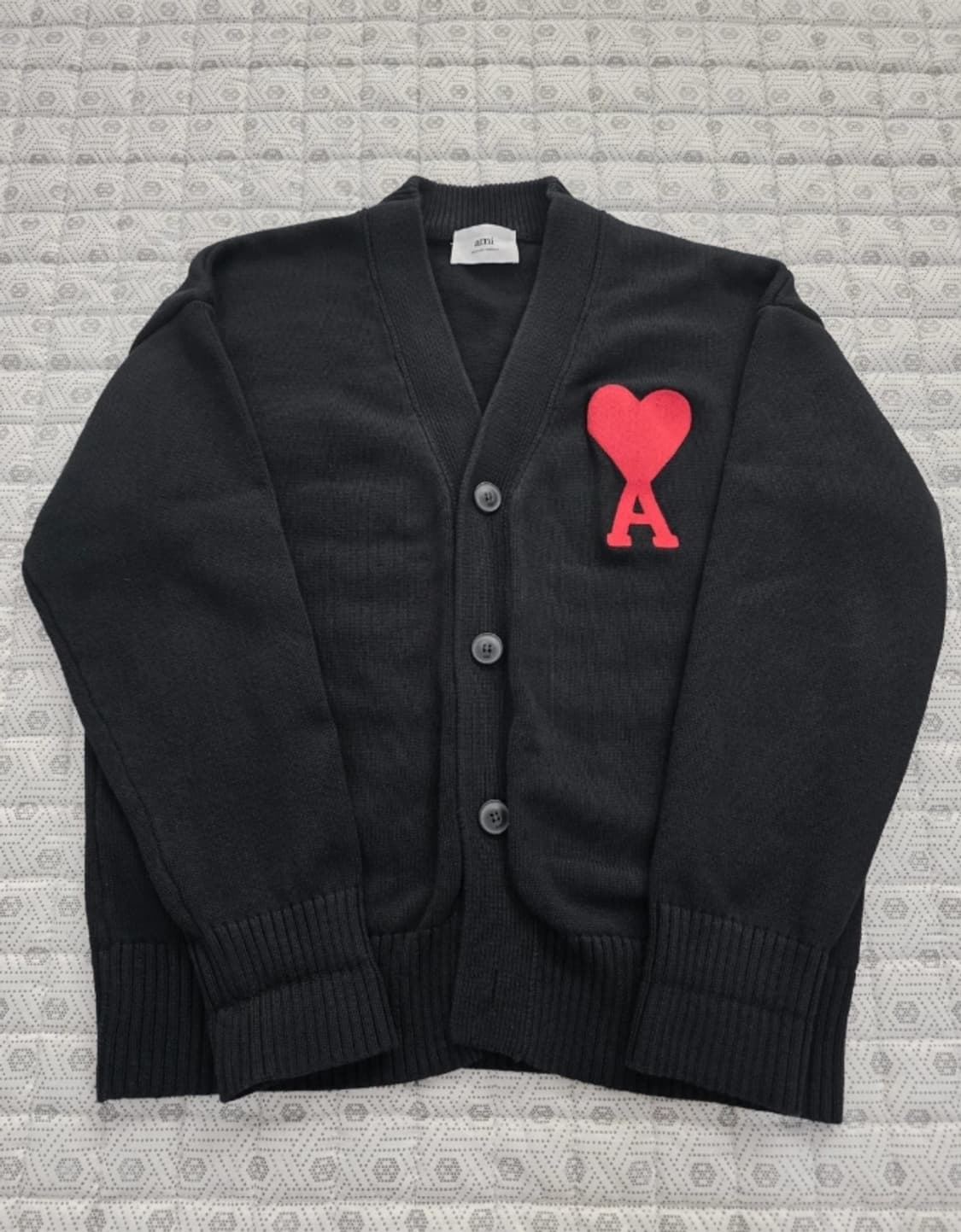 아미 빅 하트 로고 가디건 블랙 100 상품이미지1