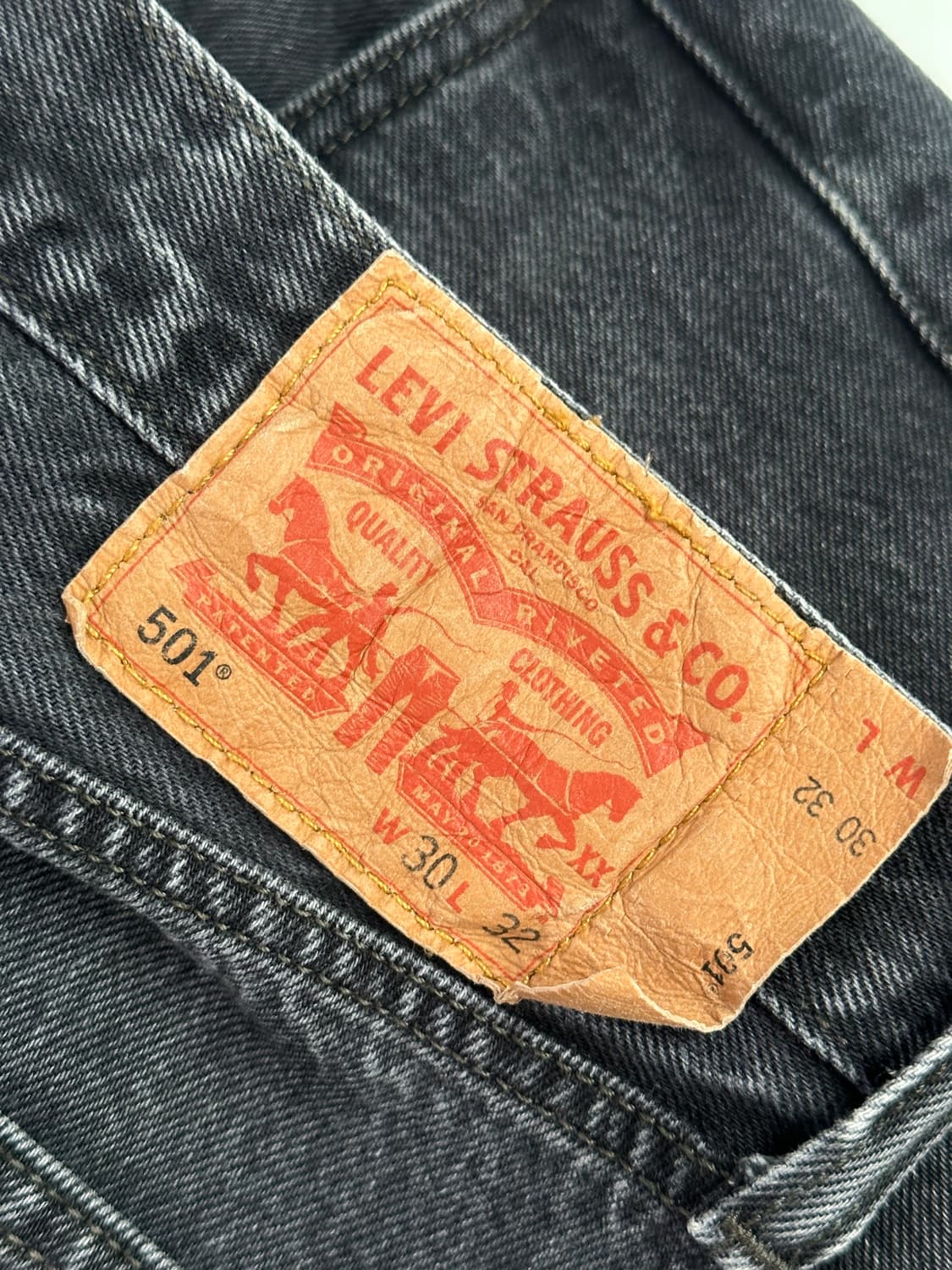 Levi’s 501 denim 리바이스 흑청 데님 30x32 상품이미지3