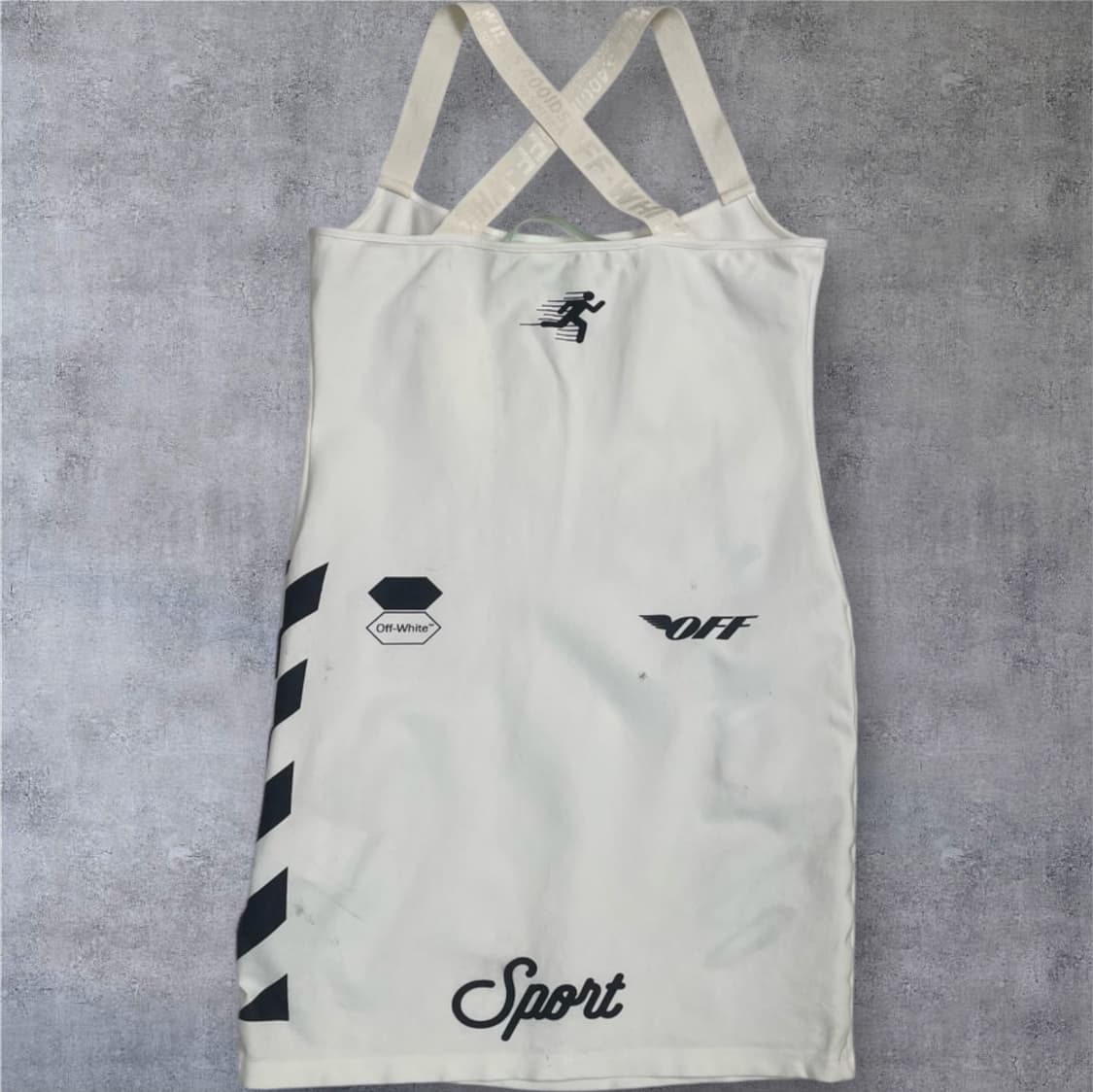 오프화이트 화이트 스포츠 로고 슬리브리스 미니 원피스 38 상품이미지8