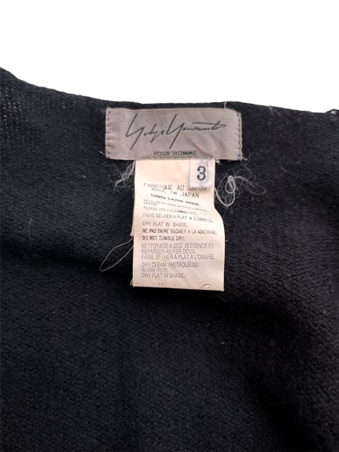 Yohji Yamamoto POUR HOMME Wool Cardigan 상품이미지3