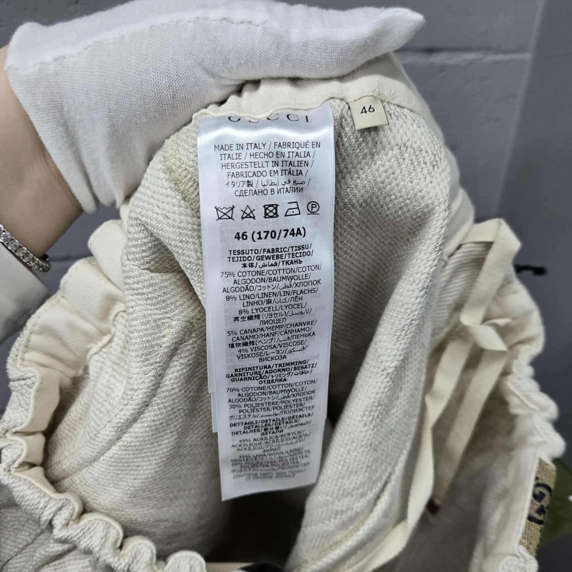 [새상품,46사이즈]구찌 GG 자카드 삼선 데님 반바지 상품이미지6