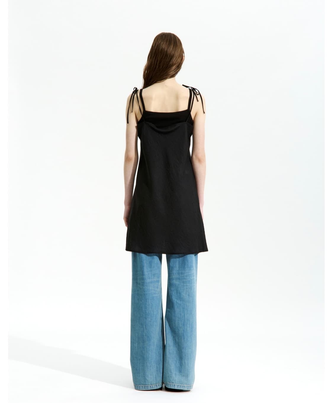 로우클래식 블랙 실키 플로럴 원피스 상품이미지2