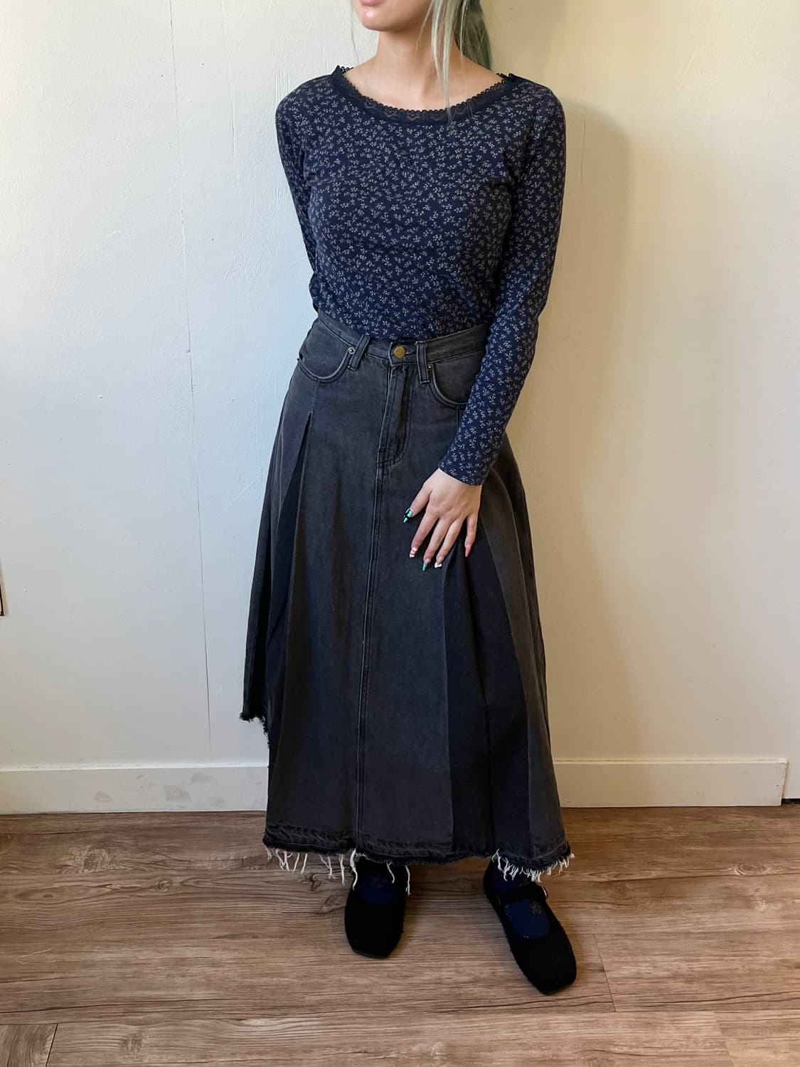 vertDense 플라워 레이스 탑 상품이미지5