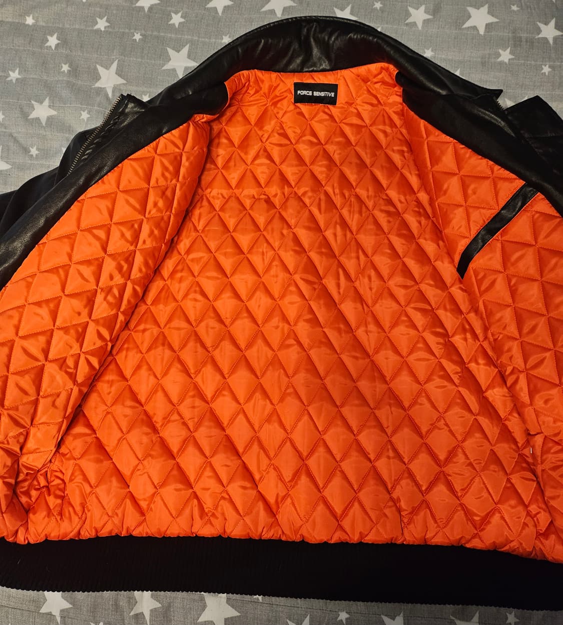 포스 센스티브 블랙 레더 자켓 OS 상품이미지5