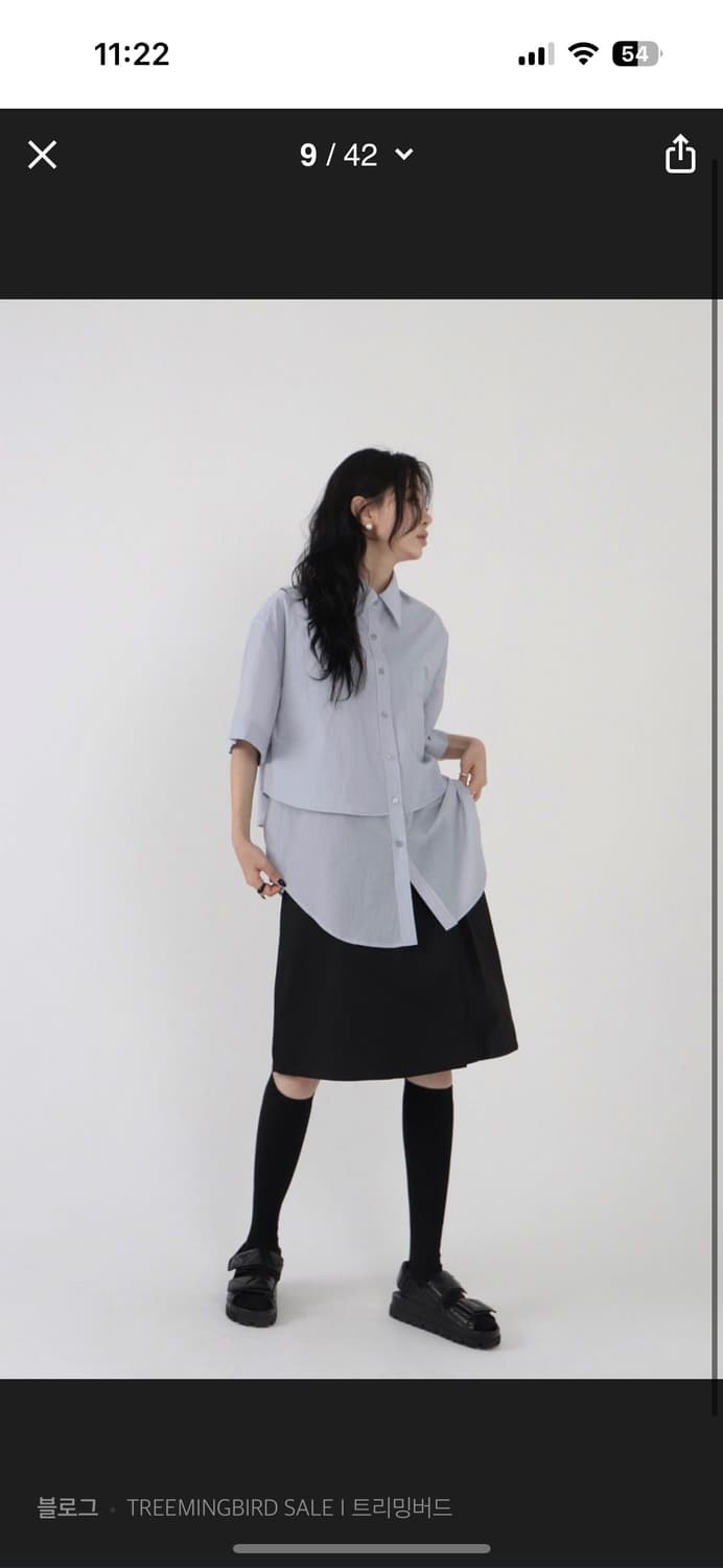 트리밍버드 layered Half shirts  상품이미지1