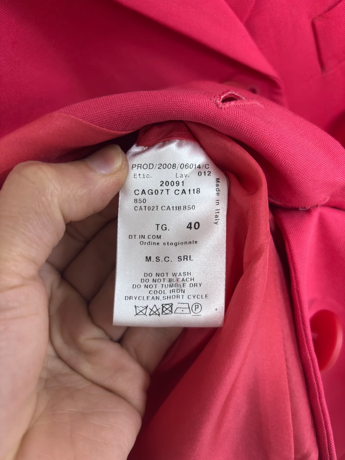 조르지오 아르마니 핑크 실크 자켓 상품이미지7