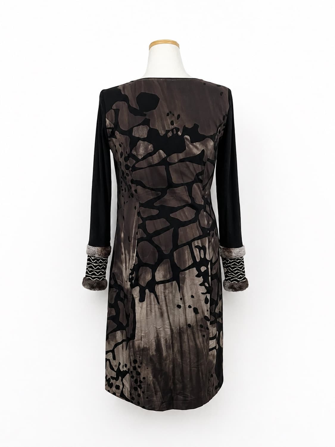 y2k 퍼 커프스 패턴 원피스 상품이미지5