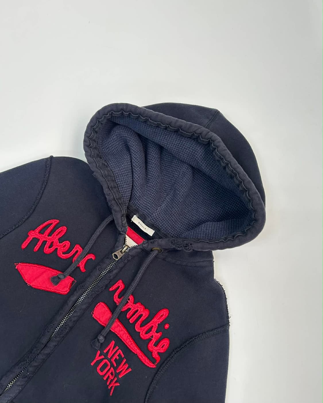 [L] 아베크롬비 y2k 올드스쿨 검빨 후드집업 상품이미지3