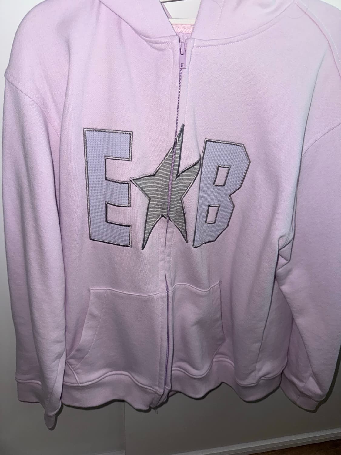 enzo blues 26ss 엔조블루스 와플 패치 집업 후디 파스텔핑크 상품이미지3