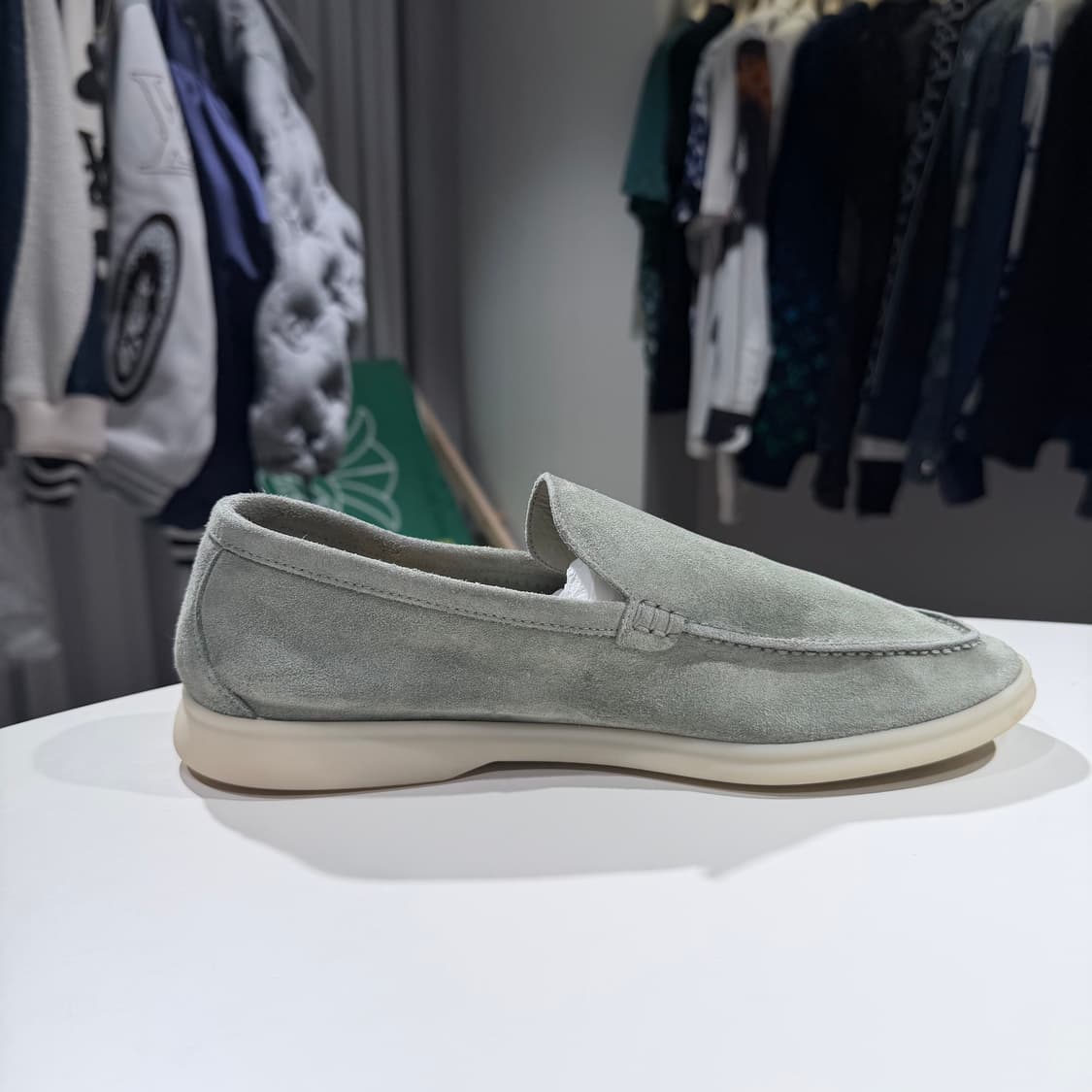 (A/41.5) / 로로피아나 썸머 워크 스웨이드 로퍼 그린 상품이미지5