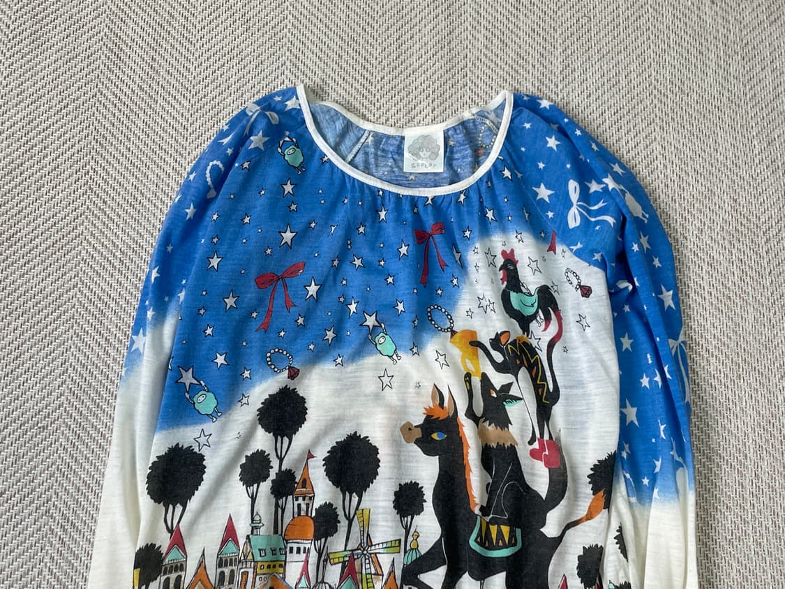 스콜라 일러스트 풀프린트 롱슬리브 상품이미지3