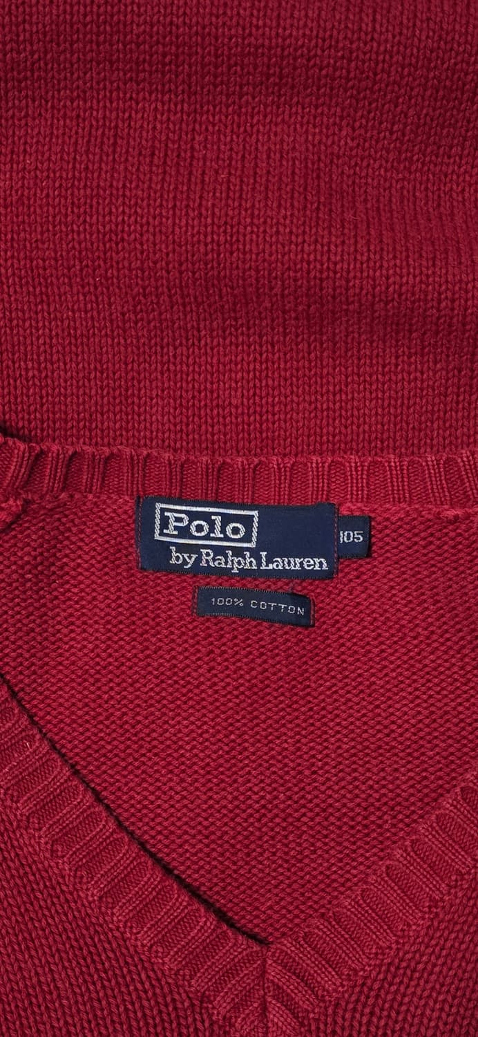 폴로 랄프로렌 남성 브이넥 니트 105 버건디 상품이미지3