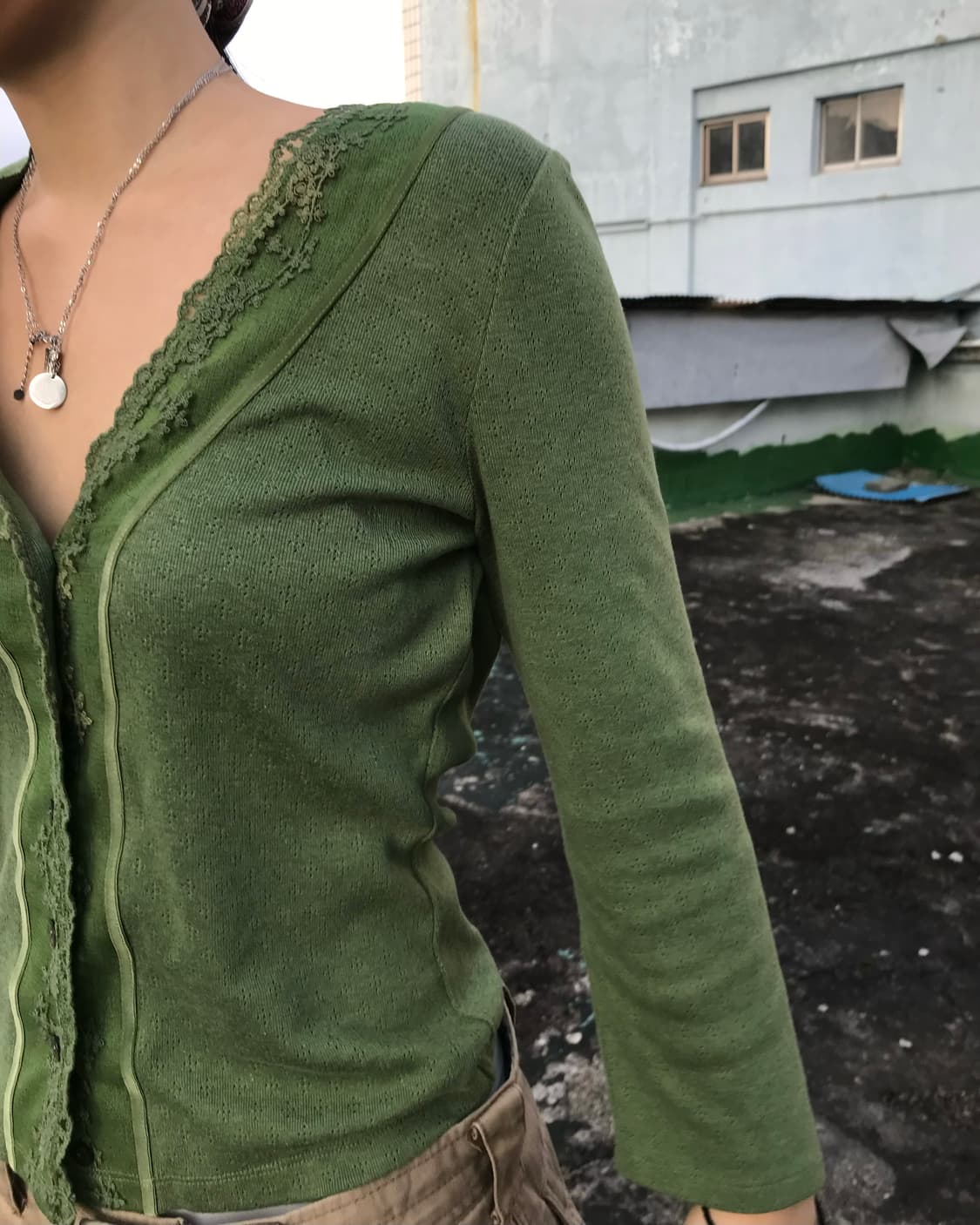 올리브 레이스 가디건 상품이미지2