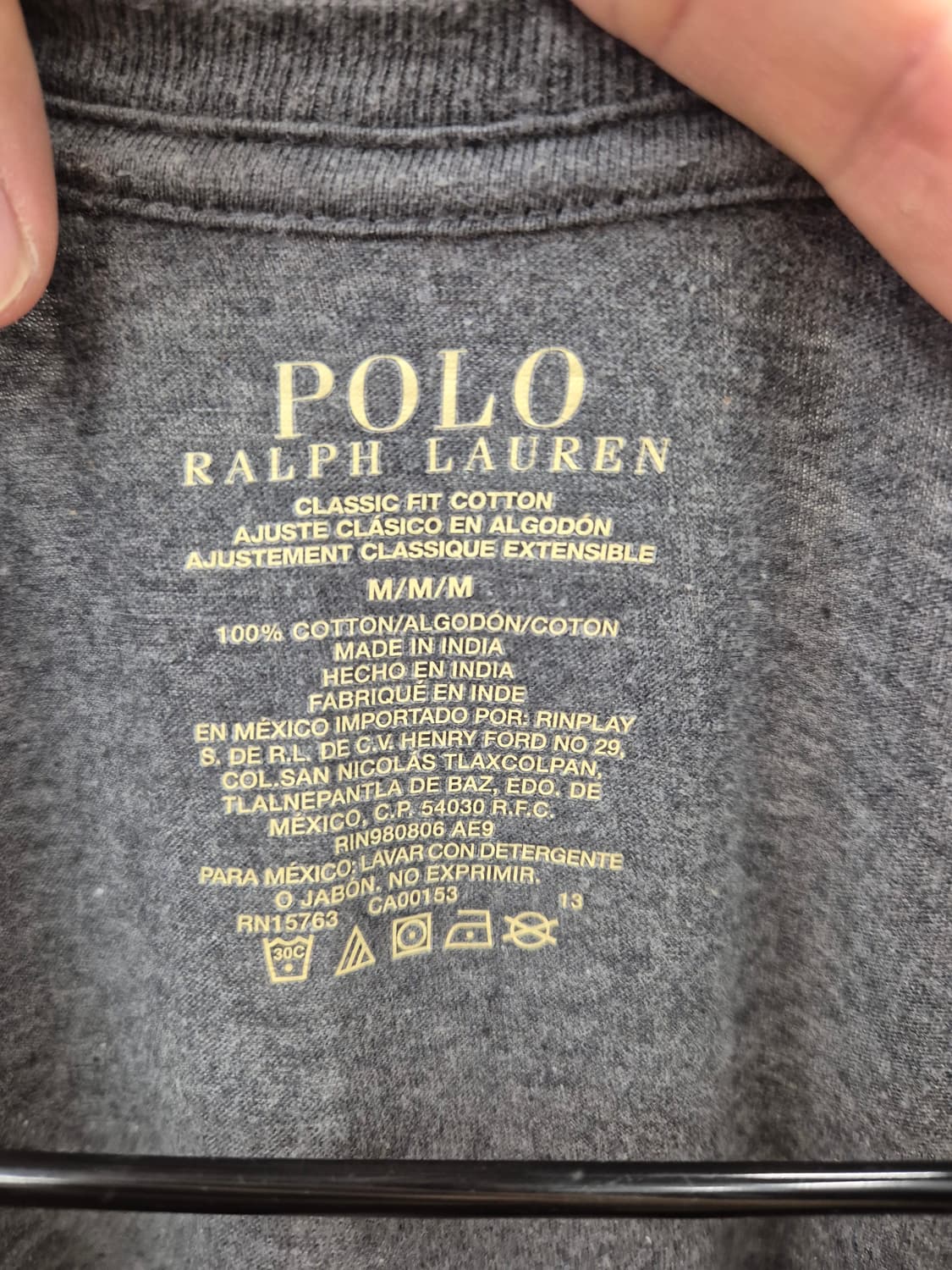 폴로 랄프로렌 그레이 V넥 반팔티 M 상품이미지4