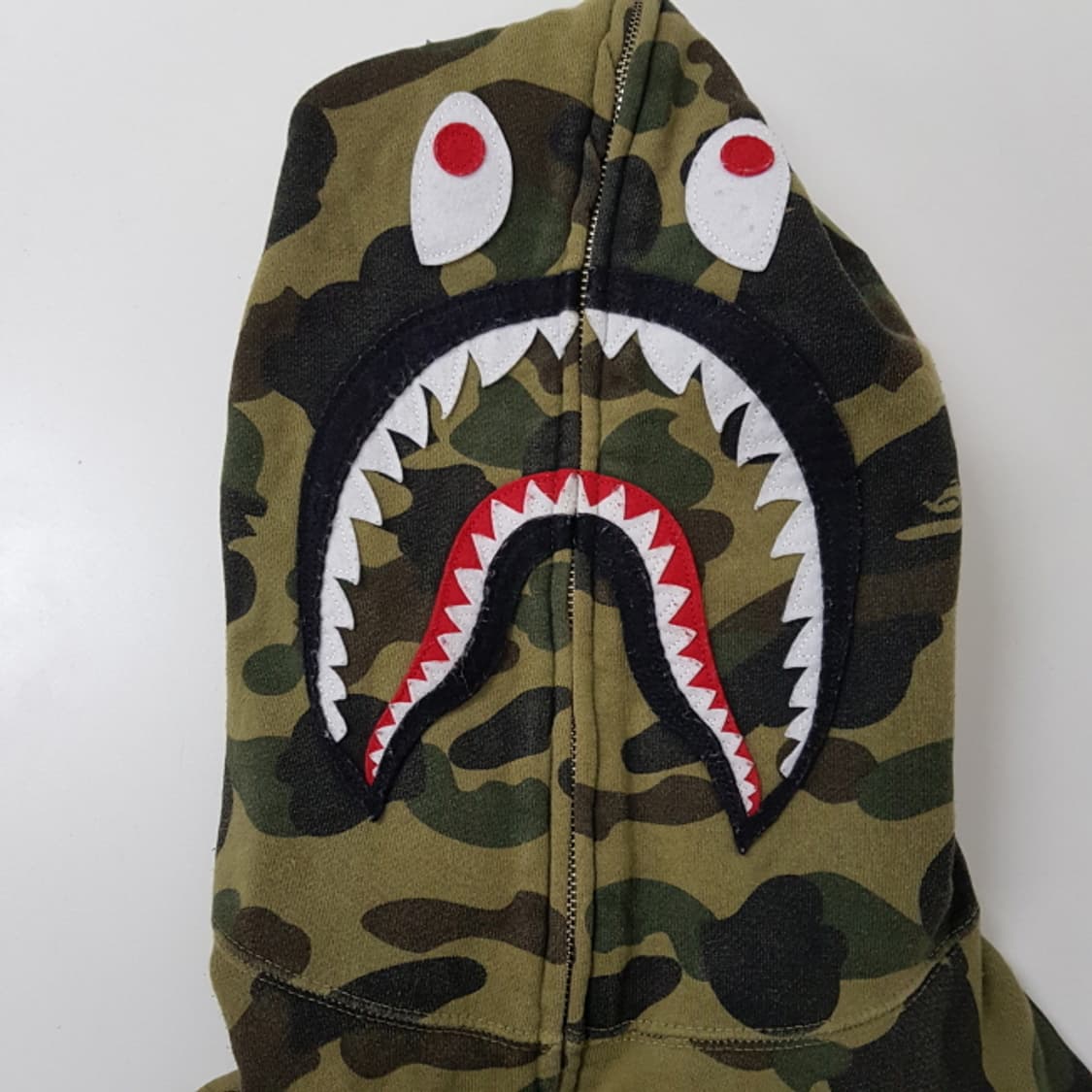 정품)베이프 카모 샤크 후드집업 XL 녹계 상품이미지4