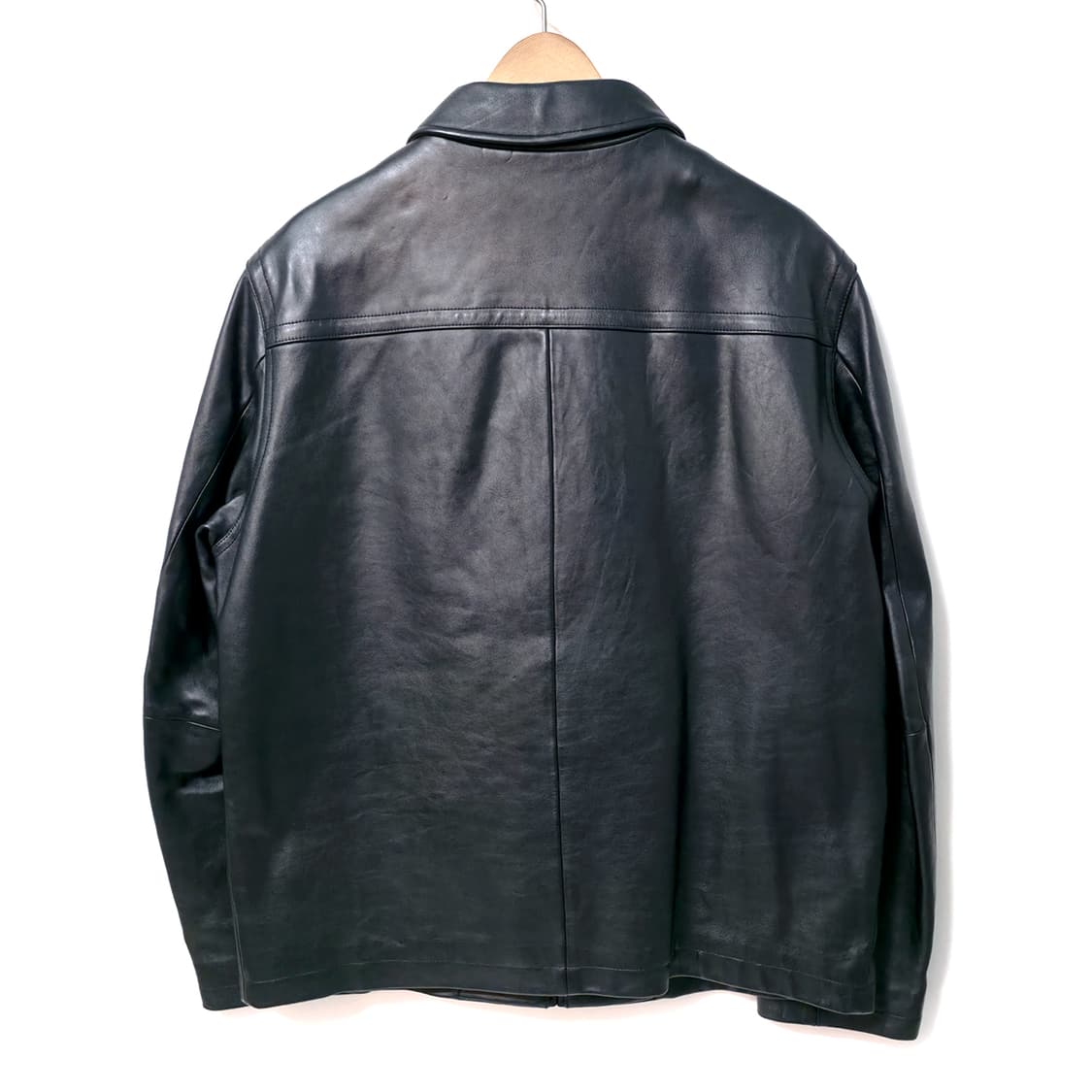 [M] 올드 갭 싱글레더 자켓 블랙 00s 상품이미지2