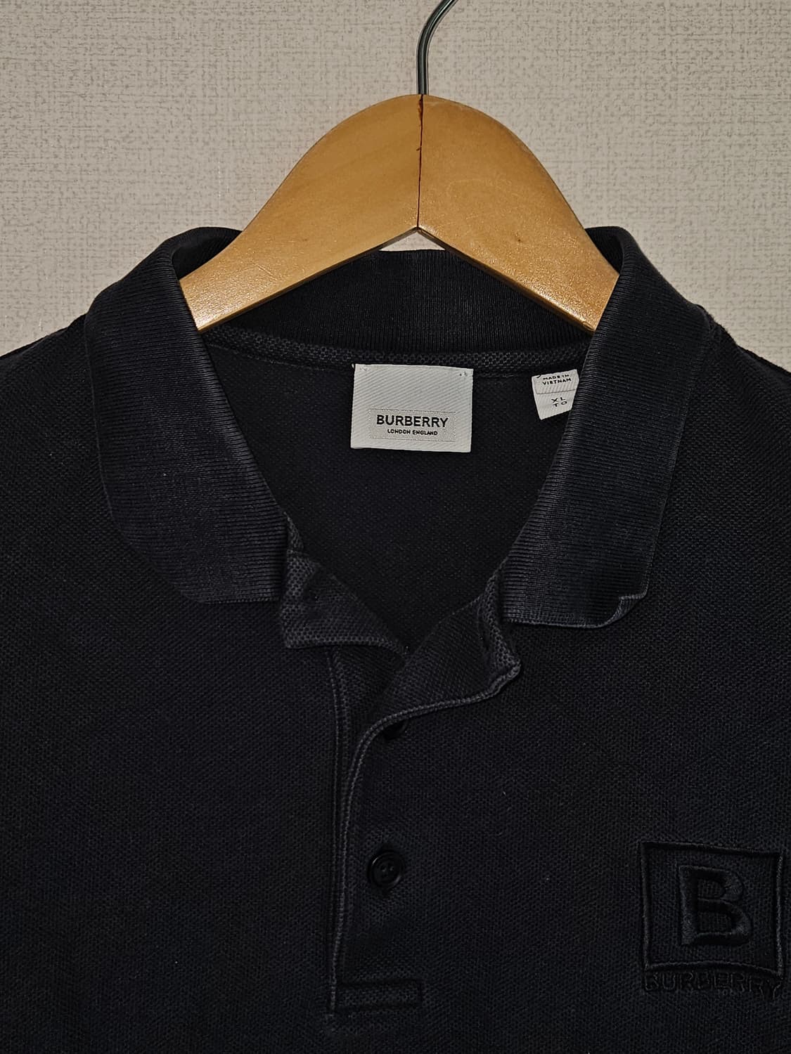 버버리 BURBERRY 정품 에디 폴로 네이비 반팔 카라티 XL 상품이미지3