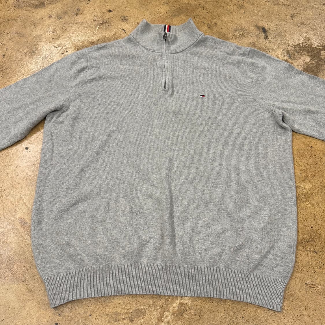 [정품/XL] 타미힐피거 하프집업 니트 그레이 b18 상품이미지3