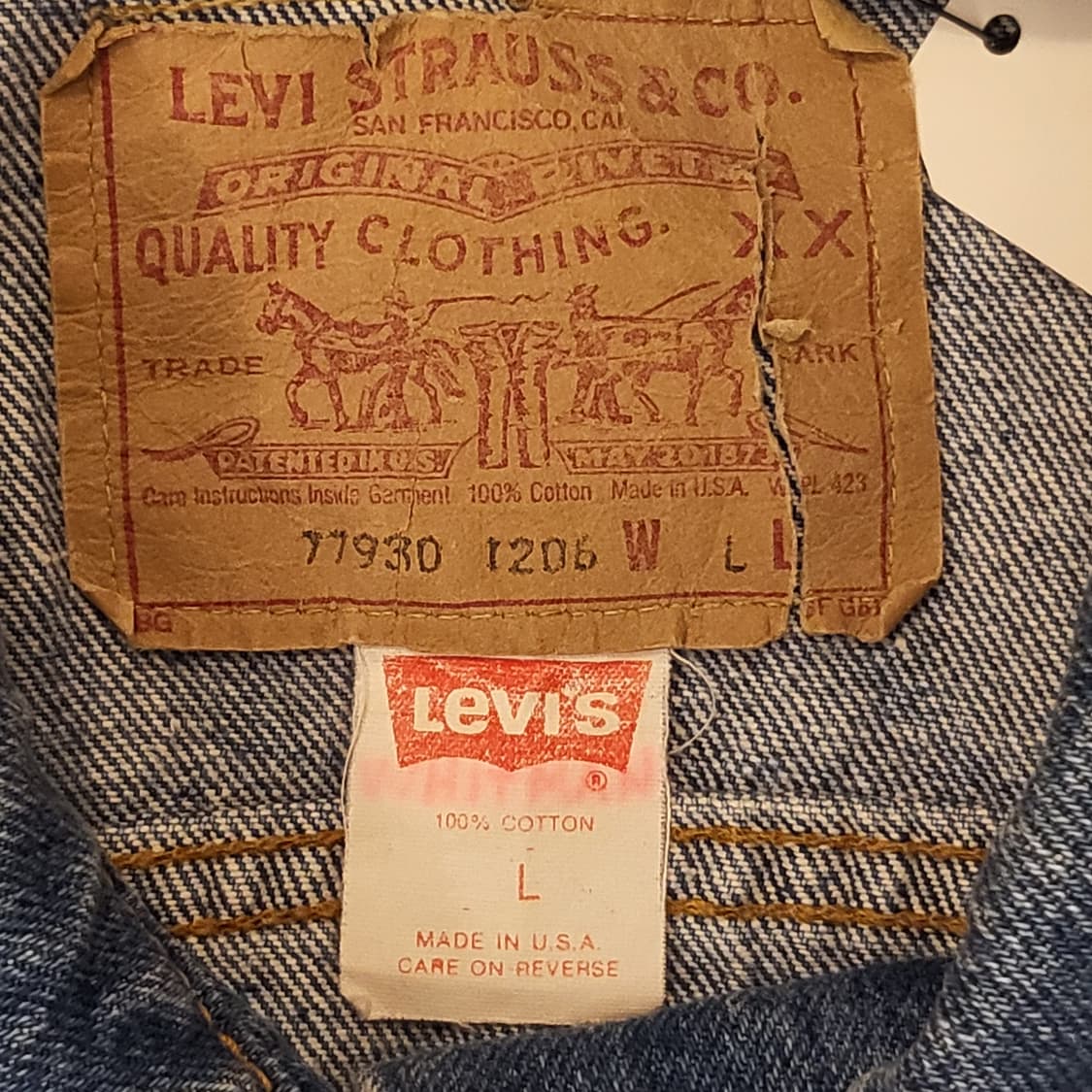 90s Made in USA 빈티지 리바이스 오버핏 데님자켓 청자켓 상품이미지5