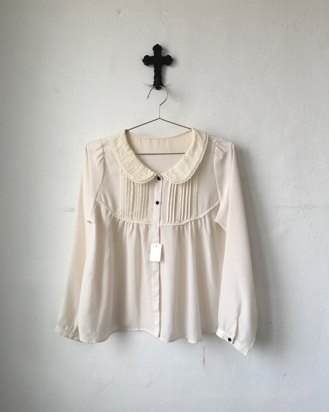 Lace trimming blouse 상품이미지2