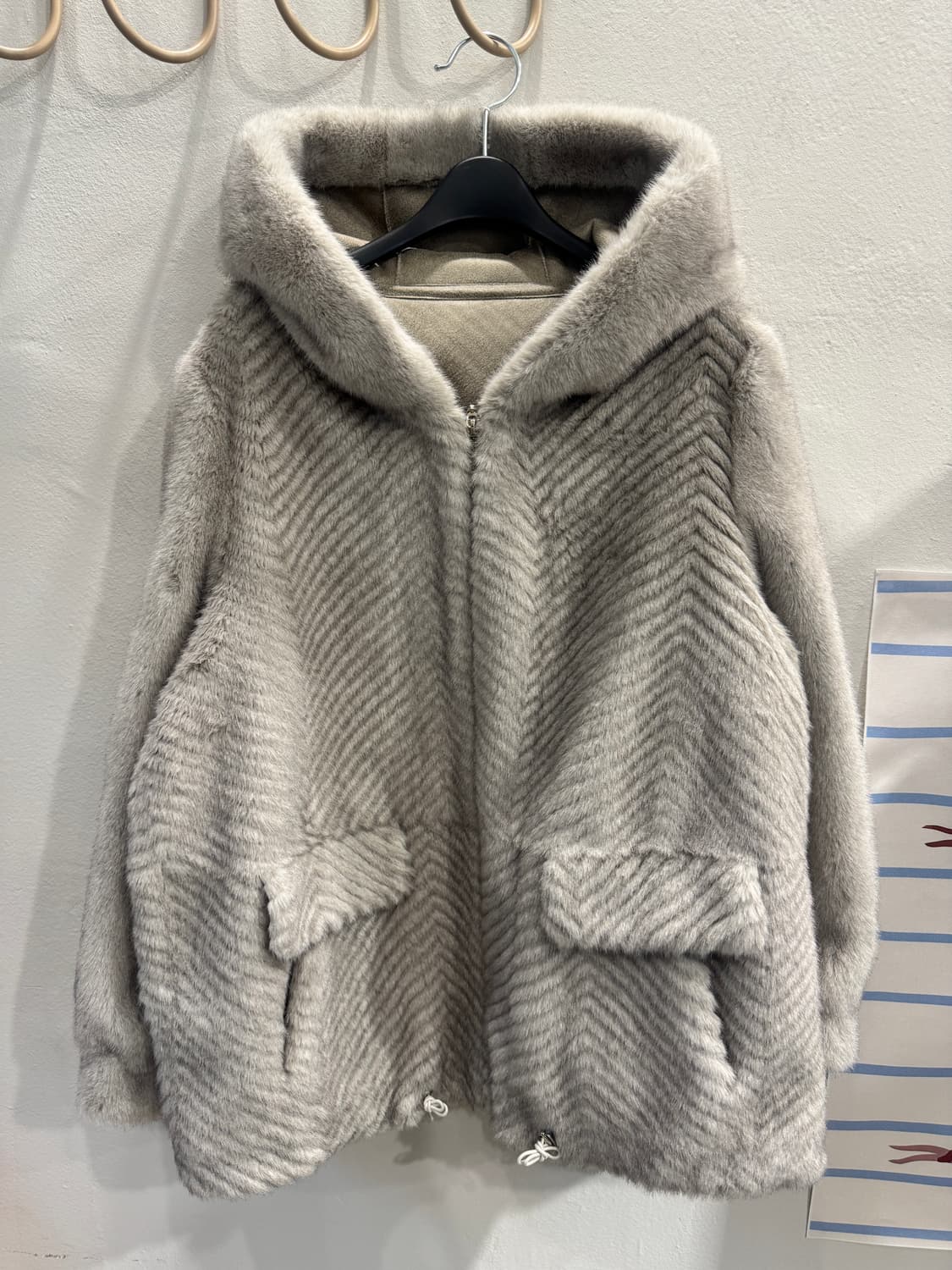 vintage 페이크퍼 후드자켓 상품이미지1