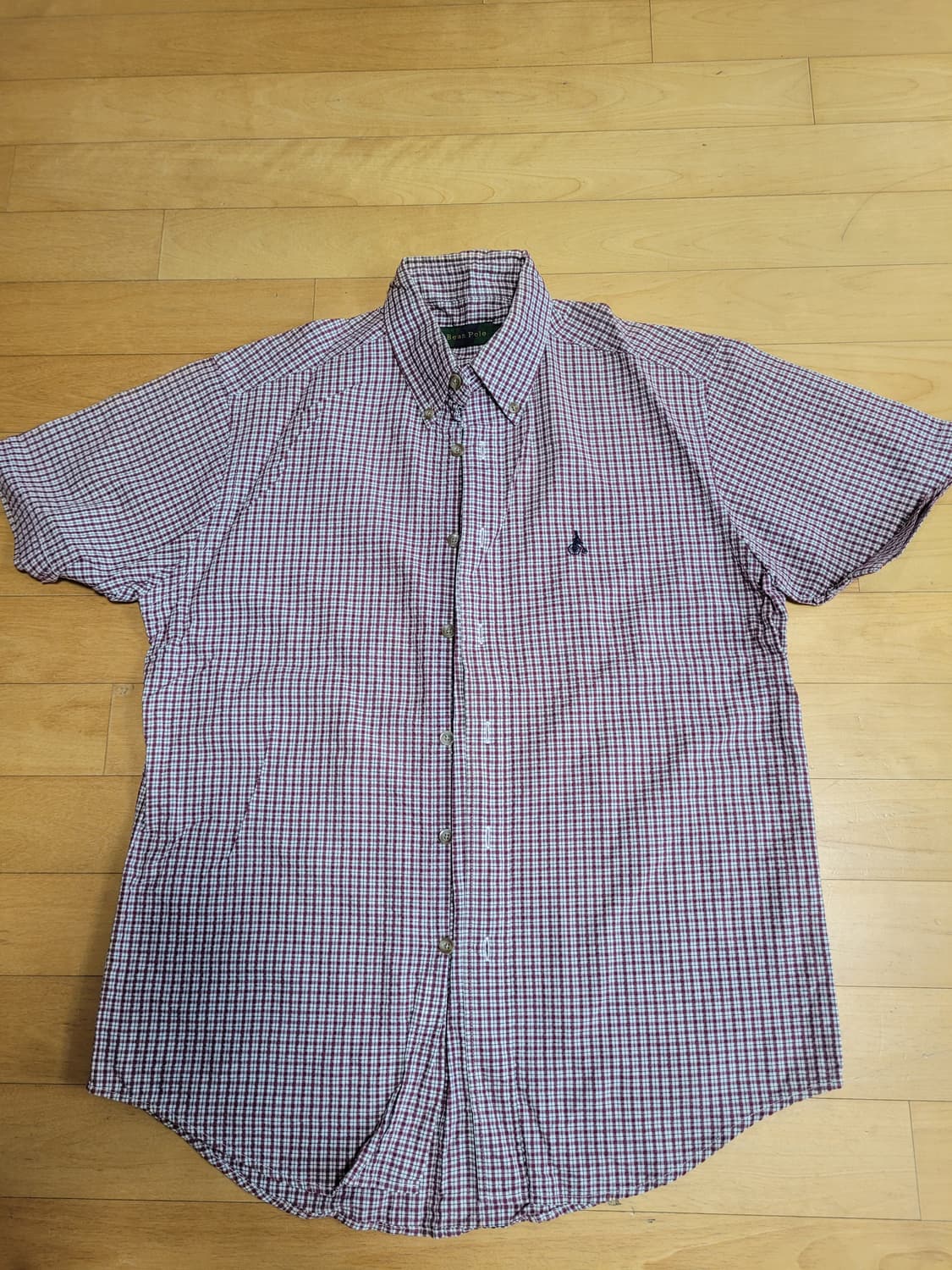 정품 빈폴 시어서커 체크 반팔 셔츠 상품이미지1