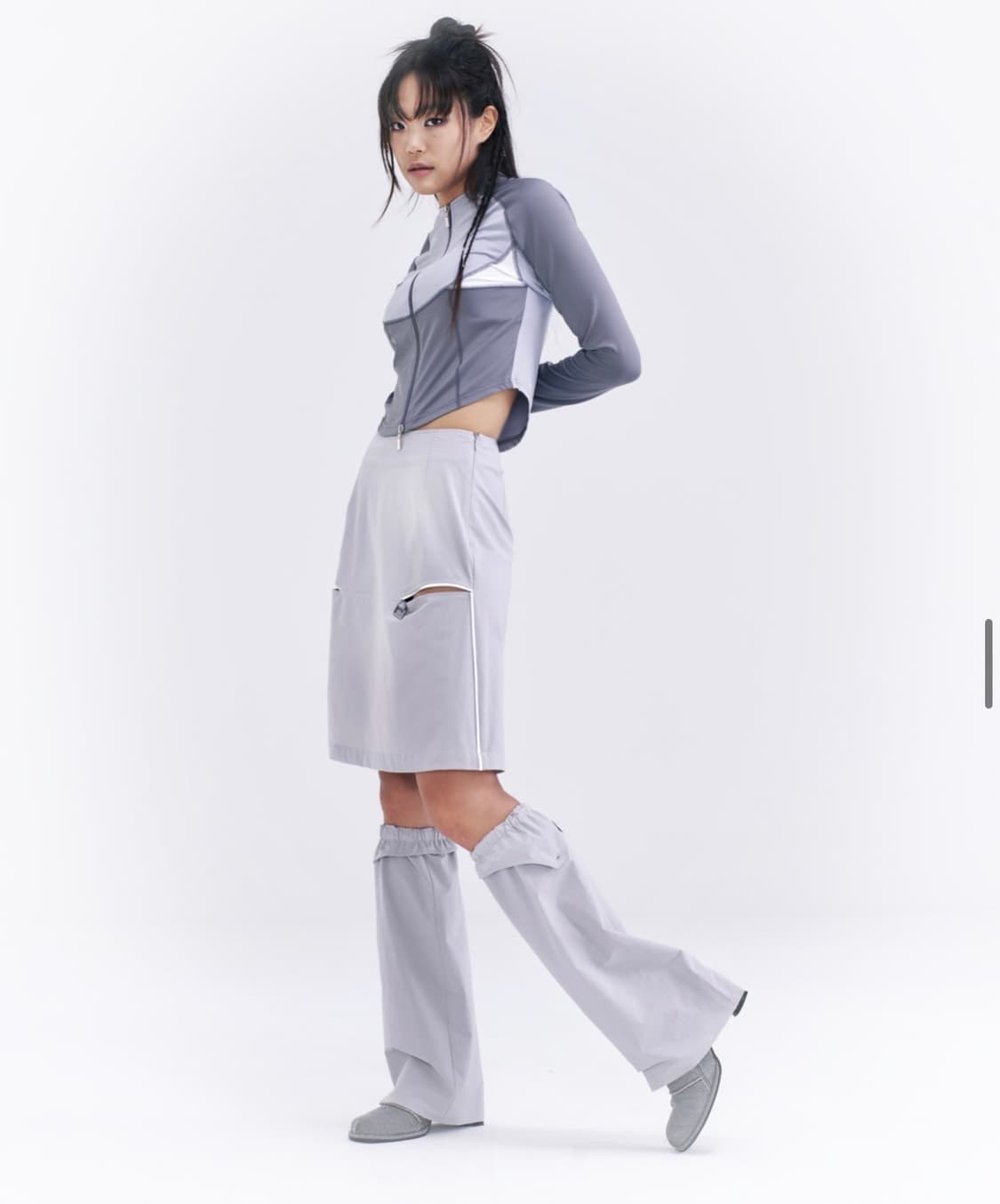 허그유어스킨 미디스커트 레그워머 세트 상품이미지2