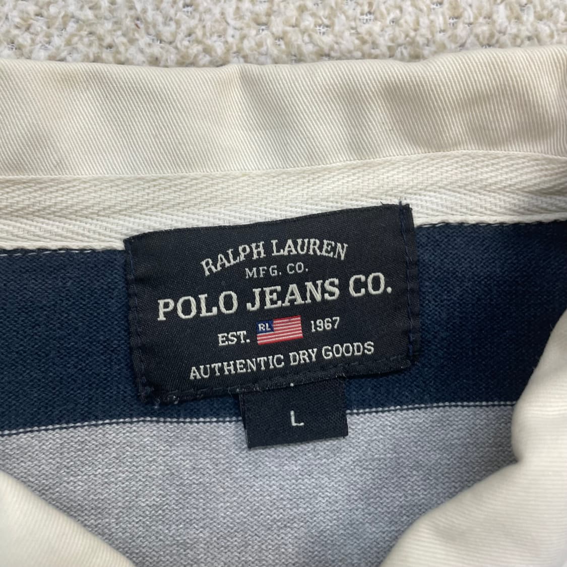 폴로 진스 컴퍼니 크레스트 로고 스트라이프 럭비 티셔츠 상품이미지3