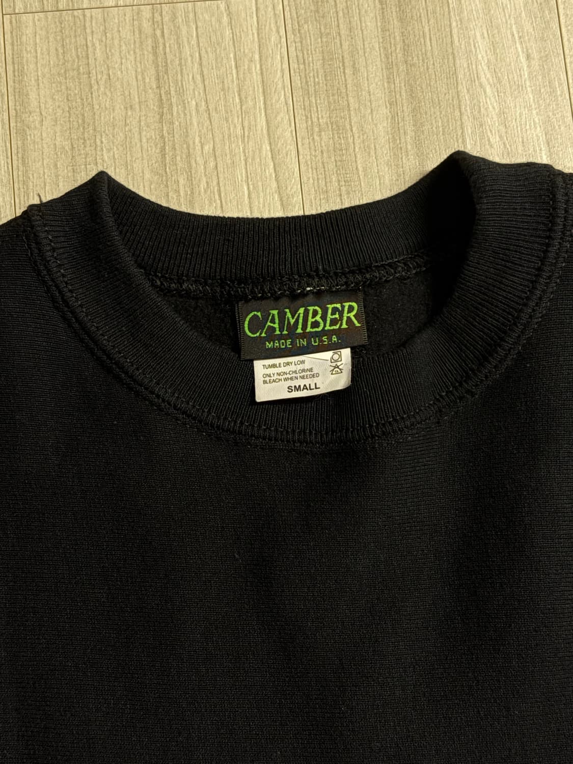 [S] 캠버 크로스니트 크루넥 스웻셔츠 블랙 스몰 상품이미지2