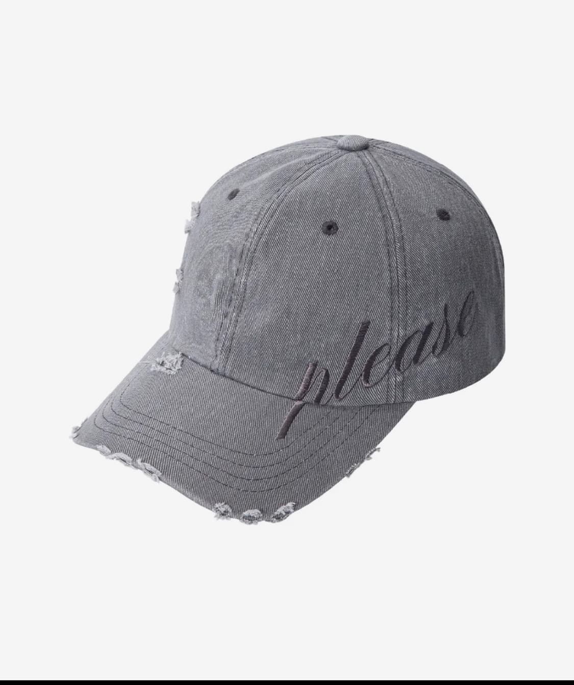 플리즈노팔로우 랜 디스트레스드 캡 모자 그레이  상품이미지1
