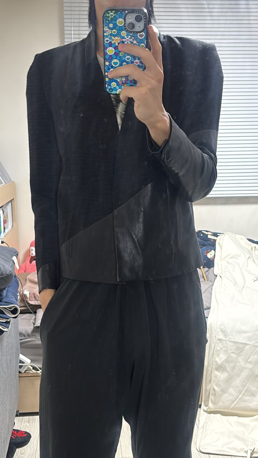 헬무트랭 레더카라 울 트위드?.? 블레이저 2사이즈 상품이미지8