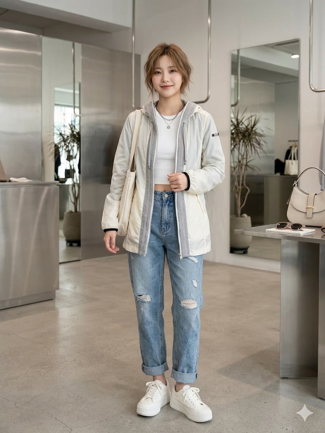 505 CM collezioni (씨엠콜렉션) 울 배색 후드 집업 점퍼 상품이미지1