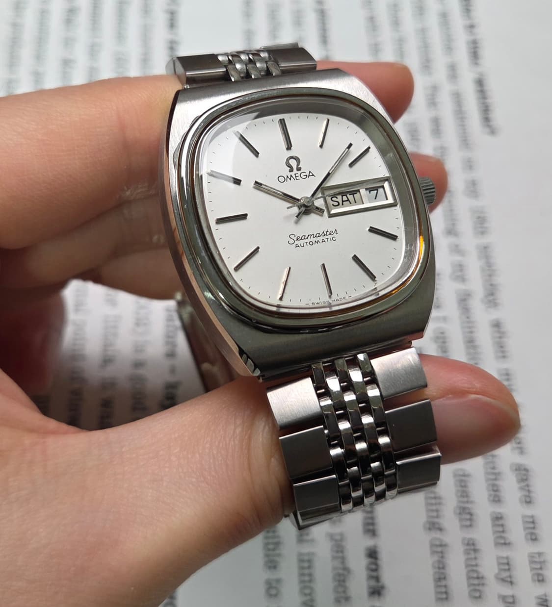 빈티지 오메가 씨마스터 테레비 데이데이트 실버판 (일자형 브슬 ver) 상품이미지5