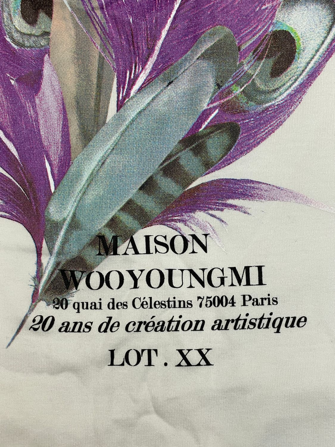 우영미 백로고 23SS 깃털 프린트 반팔티셔츠 화이트 상품이미지8