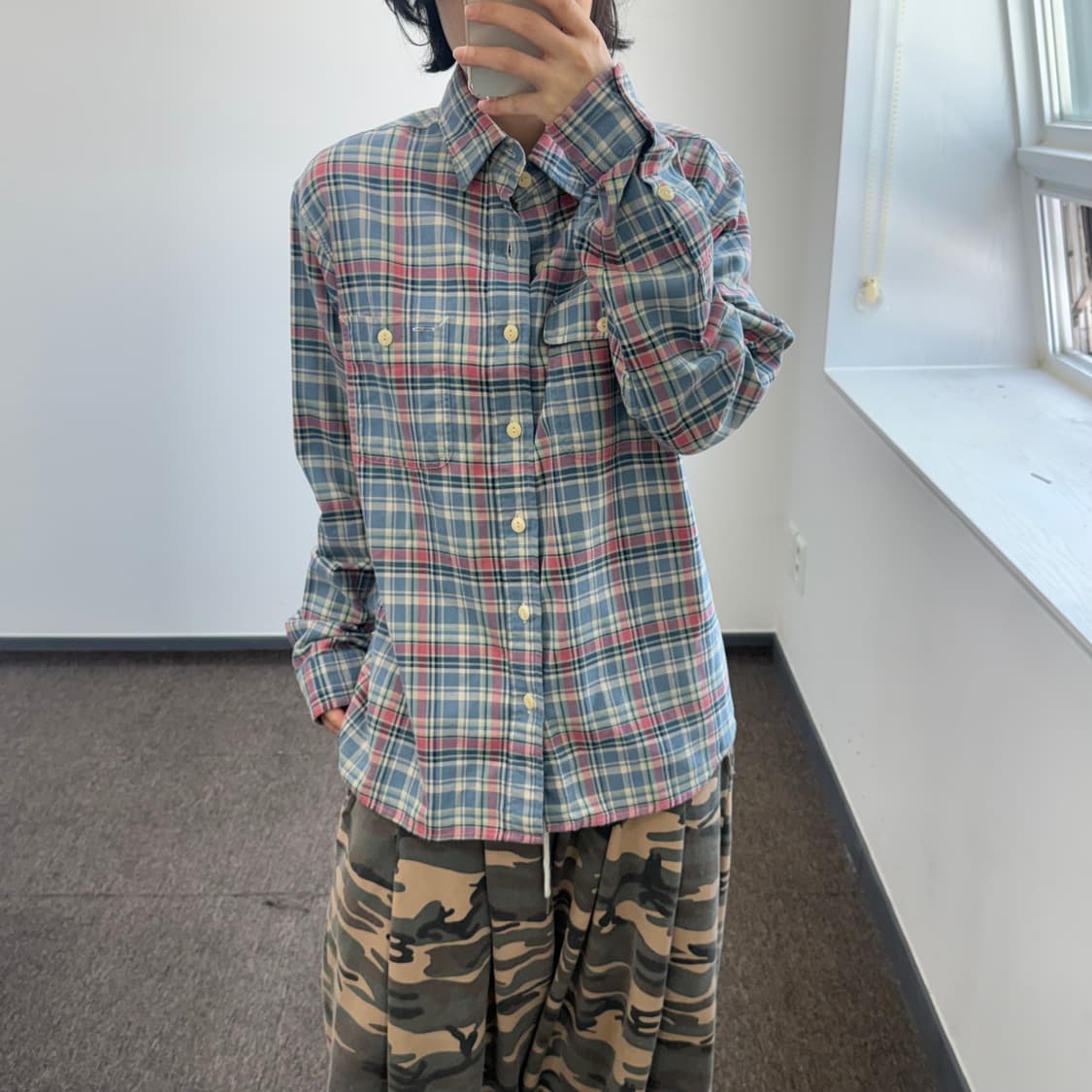 Polo 폴로 투포켓 블루 체크셔츠 상품이미지1