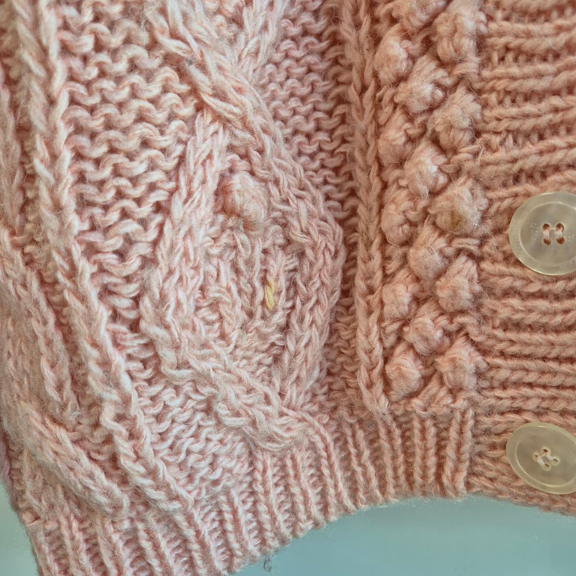 핑크 꽈배기 니트 가디건 상품이미지4