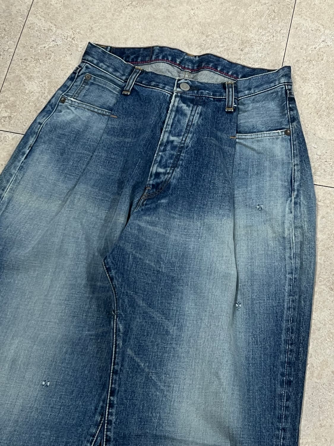 오디너리핏츠 중청 와이드 앵클 데님 팬츠 상품이미지3