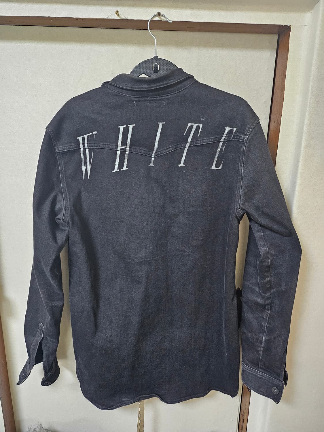 오프화이트 블랙 데님 자켓L 상품이미지2