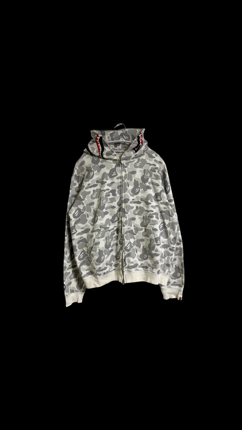 베이프 그레이 샤크 후드 집업 상품이미지1