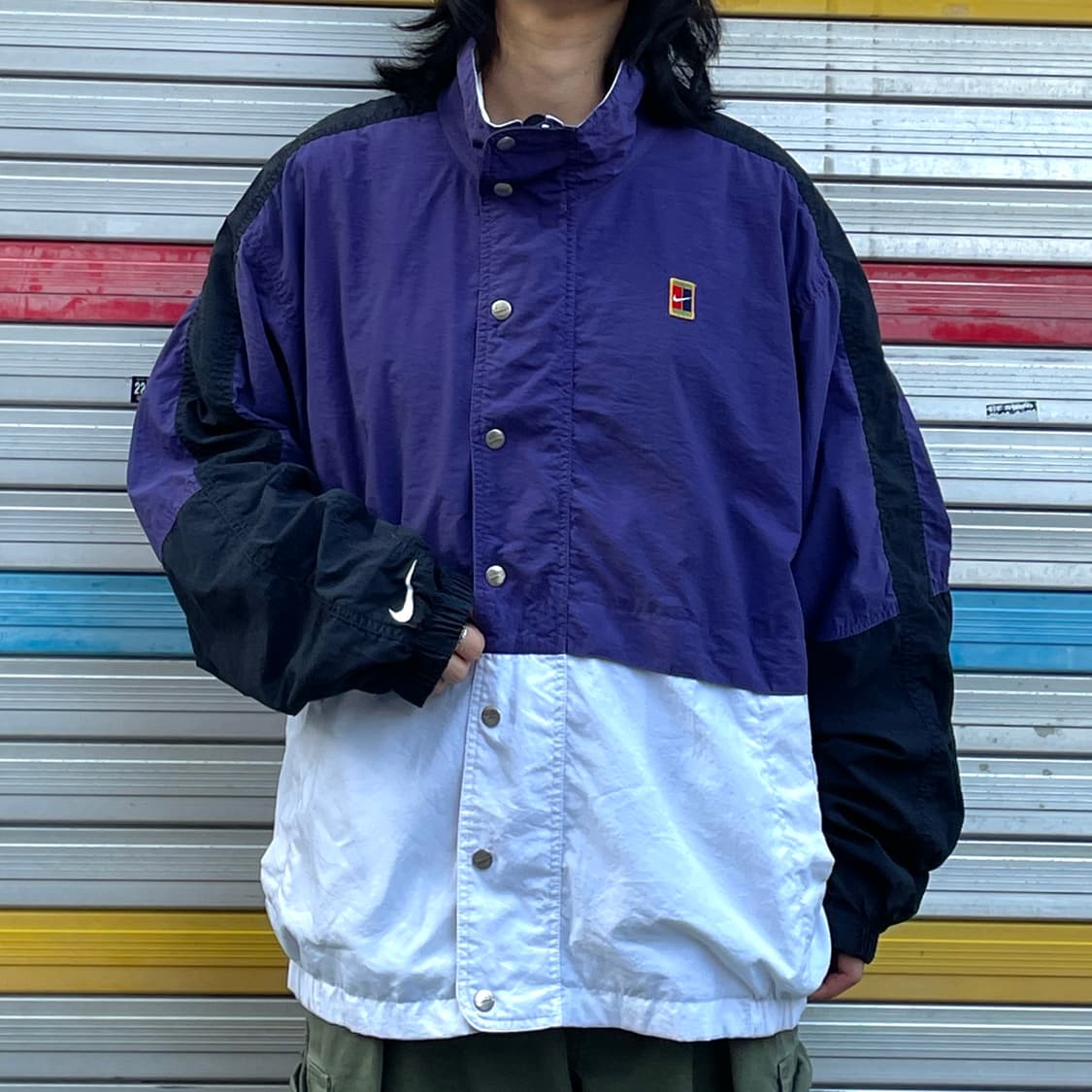 90s 나이키 테니스 로고 올드스쿨 트랙자켓 바람막이 L 상품이미지3