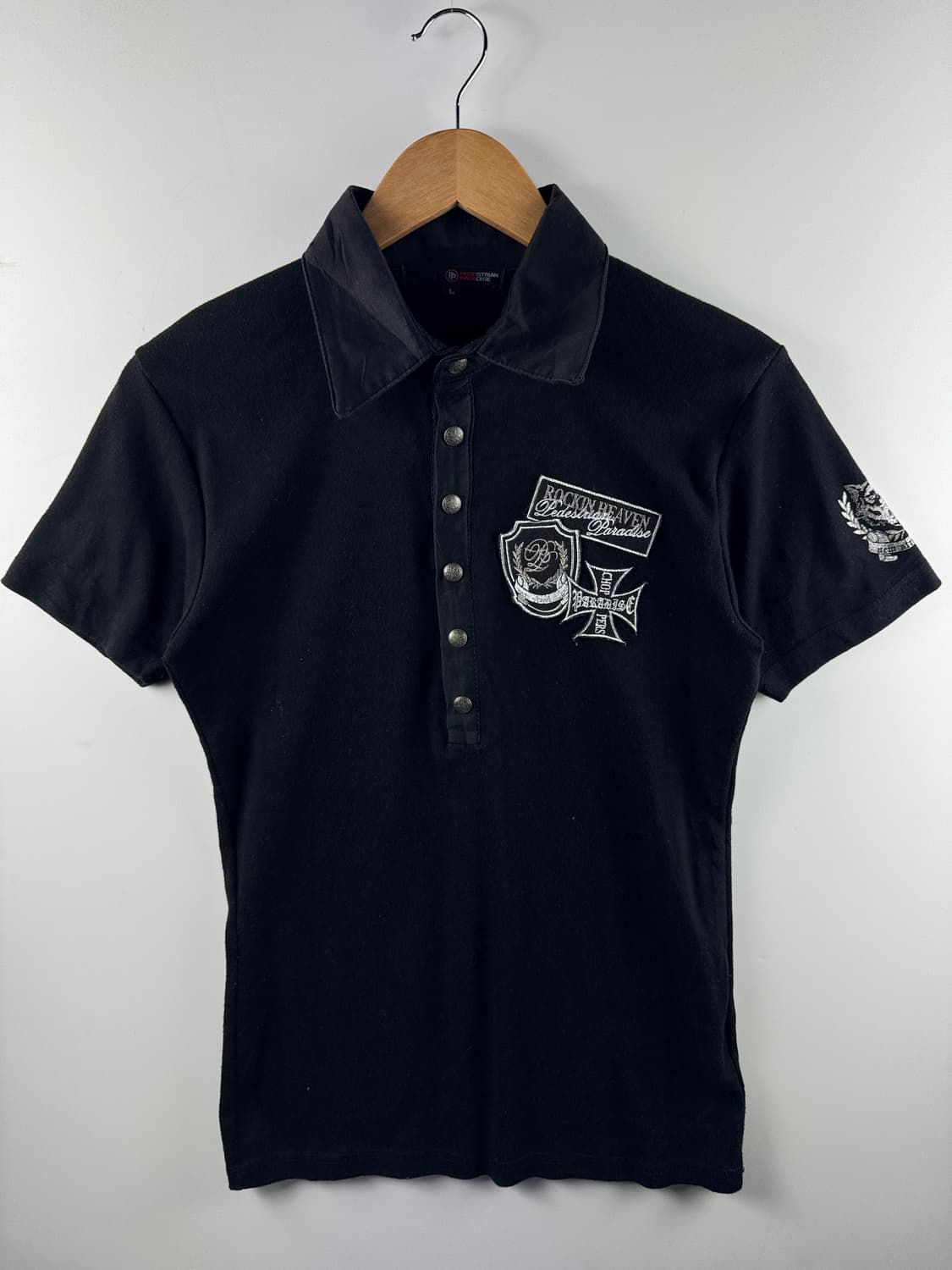 JPN Y2K 레터링 자수 슬리브1804 상품이미지1