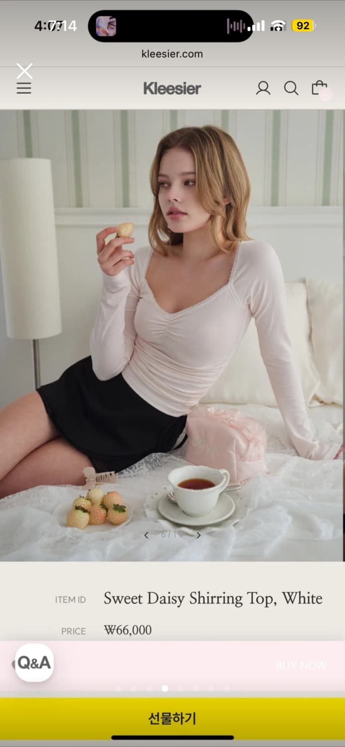 클리시어 화이트 시어링 티셔츠 상품이미지4