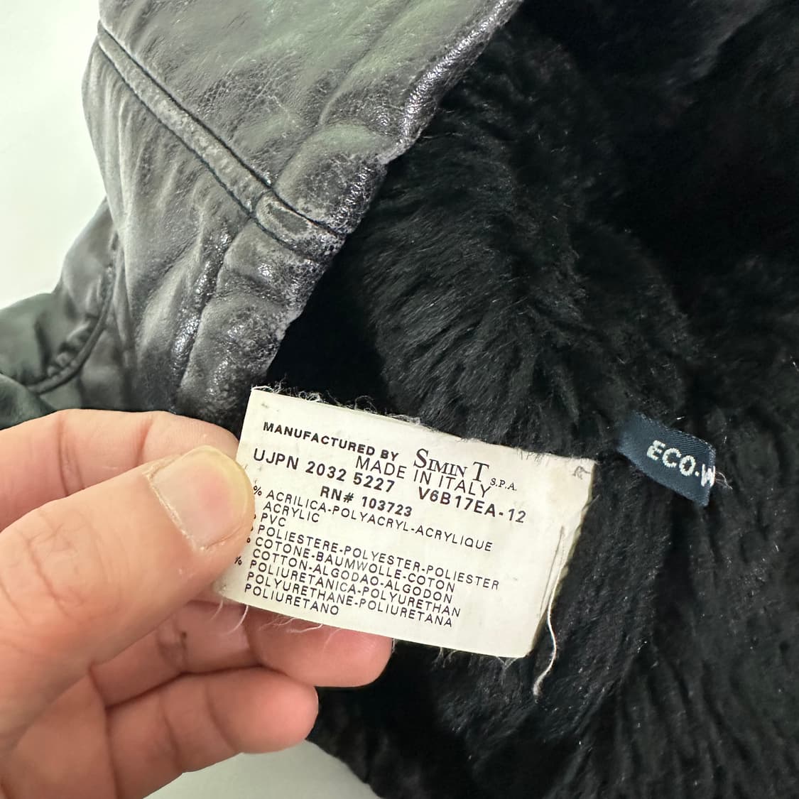 95 아르마니 진스 블랙 빈티지워시드 가죽자켓 상품이미지5