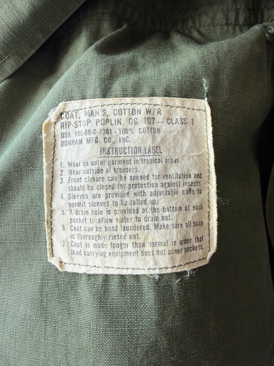 1968 Vietnam OG 정글 퍼티그 Jacket S/Ru 상품이미지4