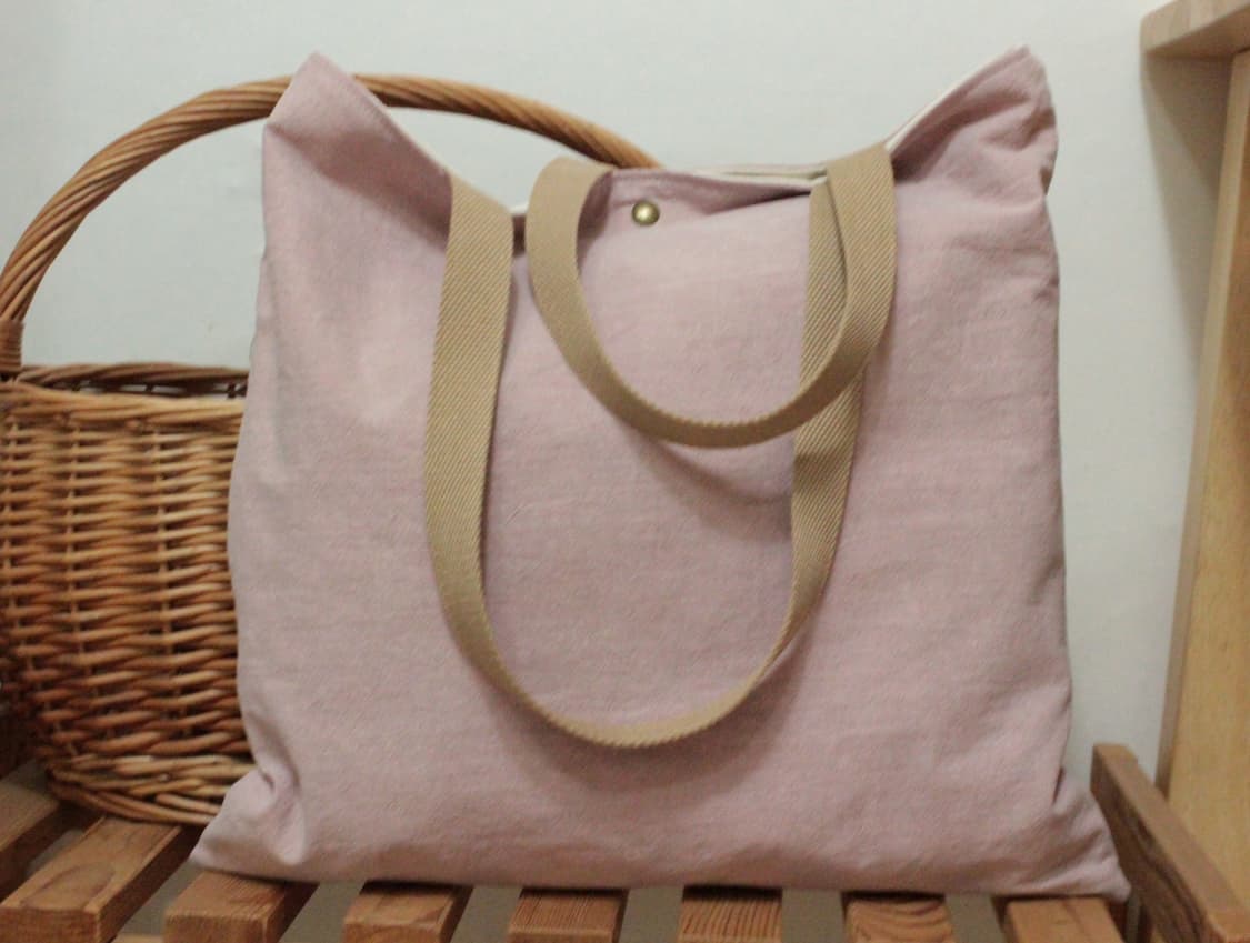 (잠시할인중) 핸드메이드 곰무늬 2포켓 핑크 가방 상품이미지9