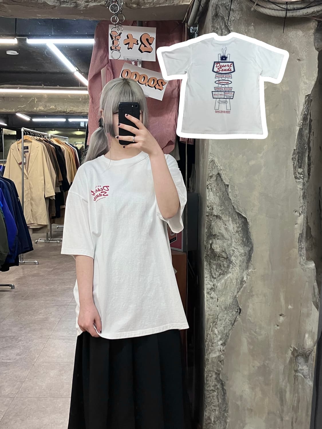 에스피오나지 백프린팅 반팔 티셔츠 화이트 XL  #csz3378 상품이미지1