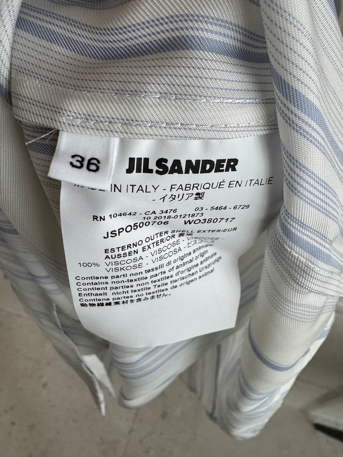 질샌더 JIL SANDER 스트라이프 셔츠 원피스 19ss 리조트 컬렉션 상품이미지7